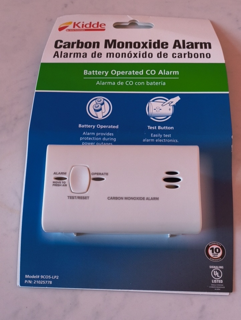 Kidde Carbon Monoxide Alarm - White
